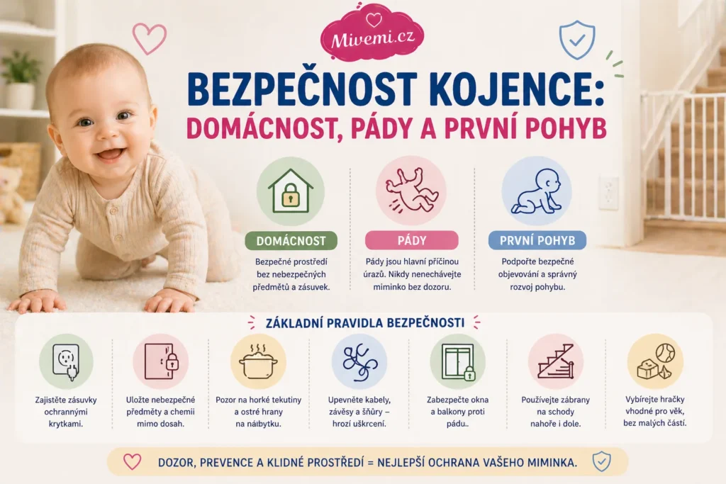 Bezpečnost kojence - domácí pády a první pohyb