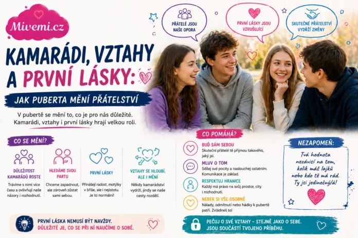 Kamarádské vztahy a první lásky dospívajících
