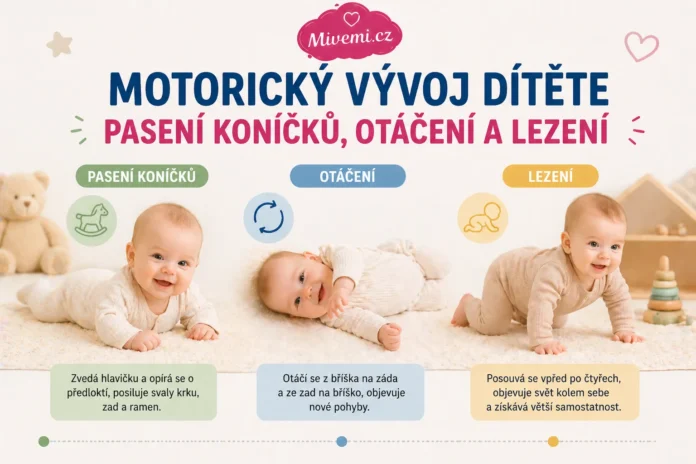 Motorický vývoj dítěte - pasení koníčků, otáčení a lezení