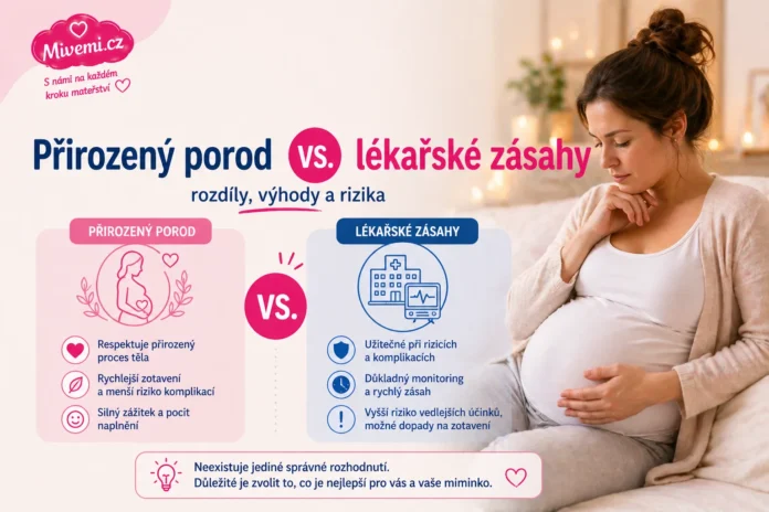 Přirozený porod a lékařské zásahy