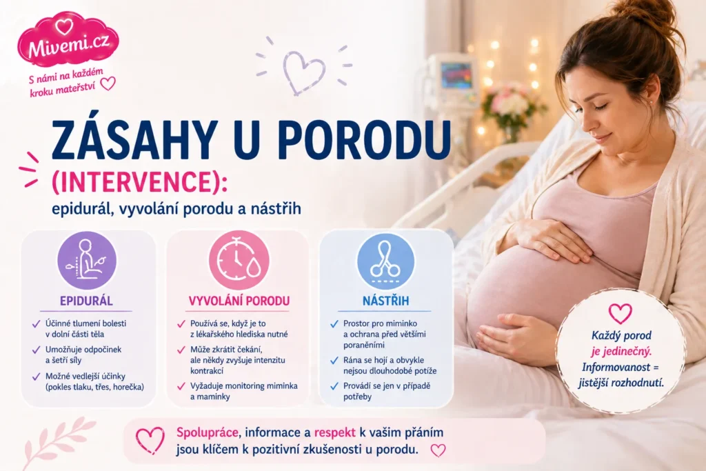 Zásahy po porodu - intervence