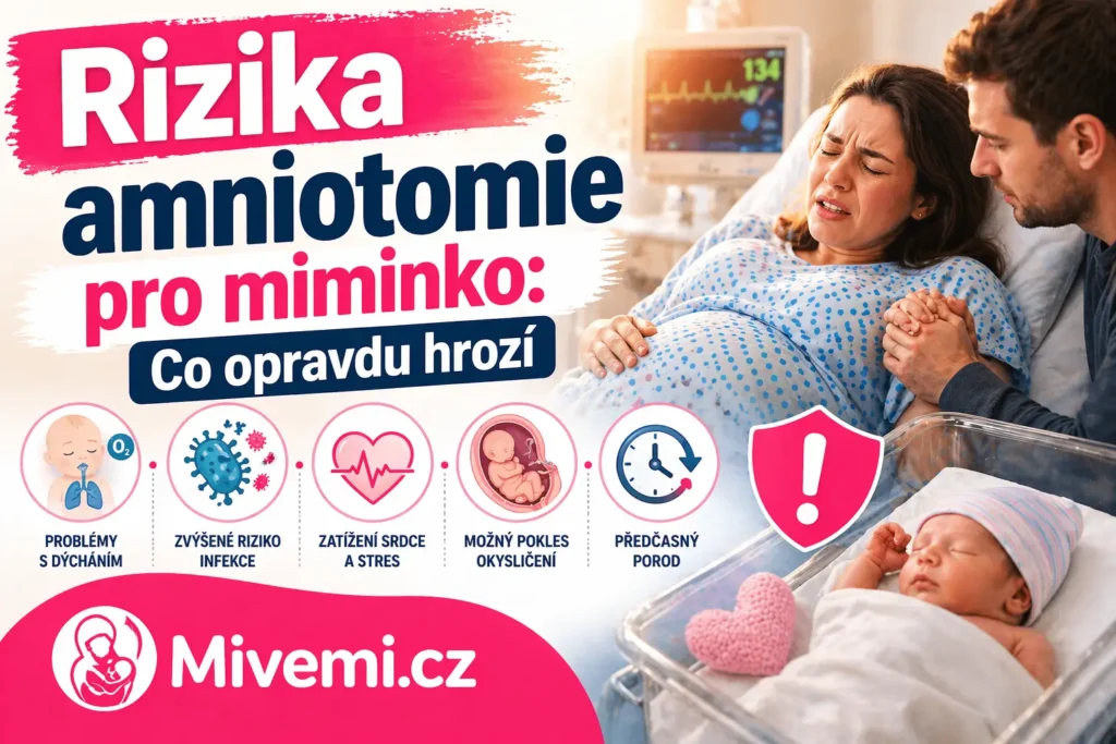 rizika amniotomie pro miminko