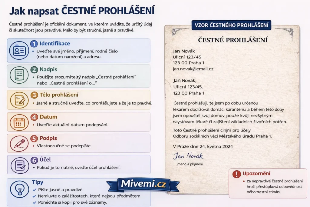 Jak napsat čestné prohlášení