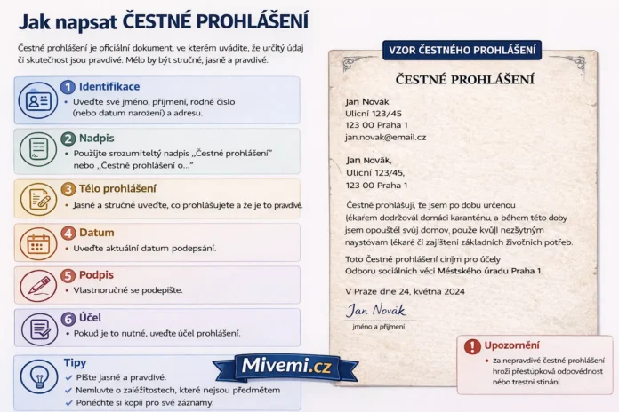 Jak napsat čestné prohlášení