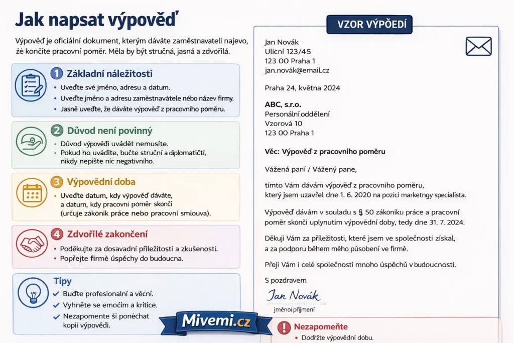 Jak napsat výpověď