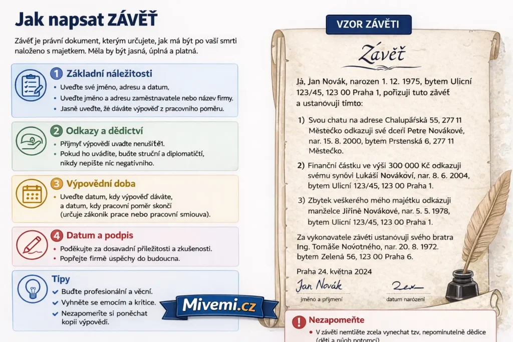 Jak napsat závěť