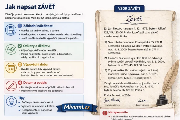 Jak napsat závěť
