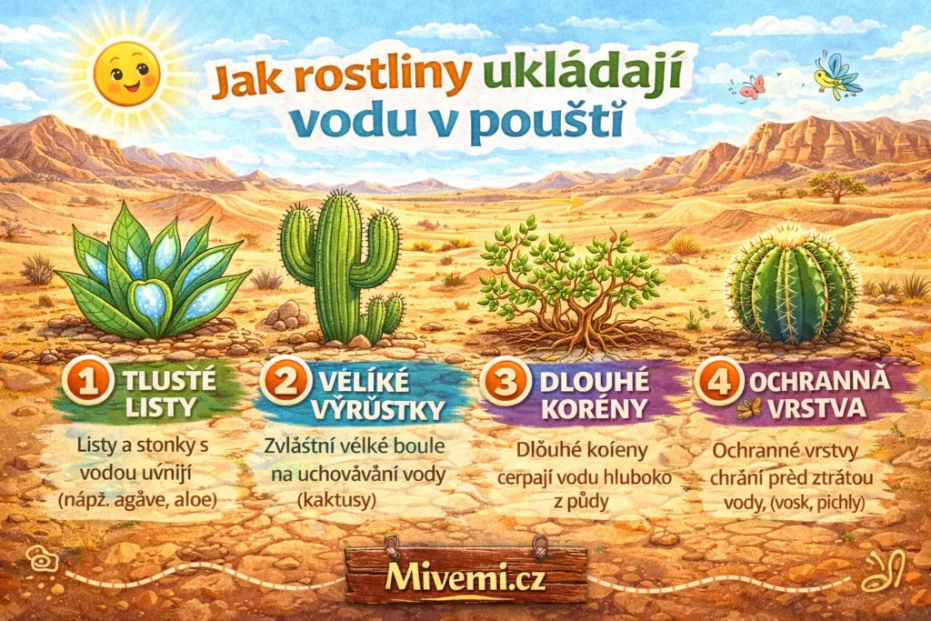 Jak rostliny v poušti ukládají vodu