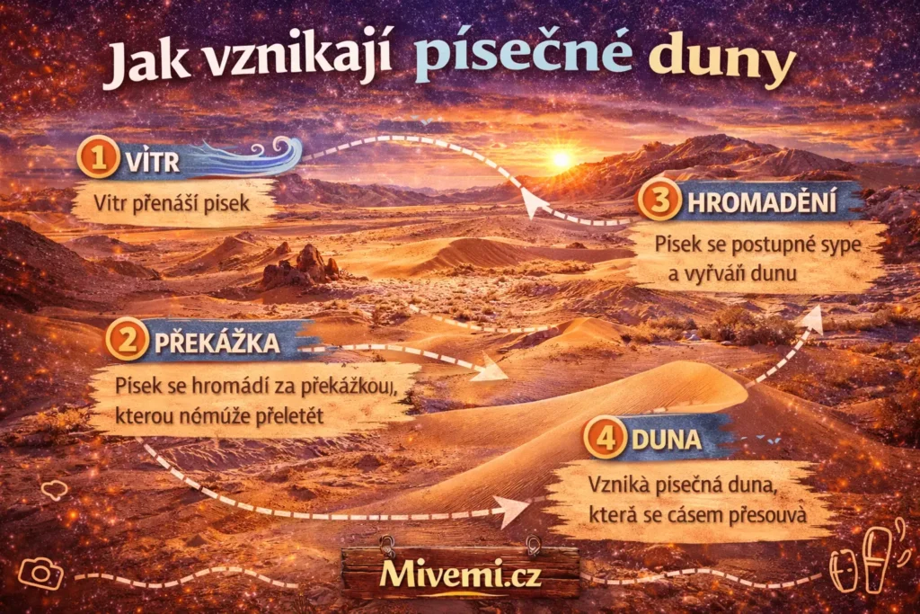 Jak vznikají písečné duny v poušti