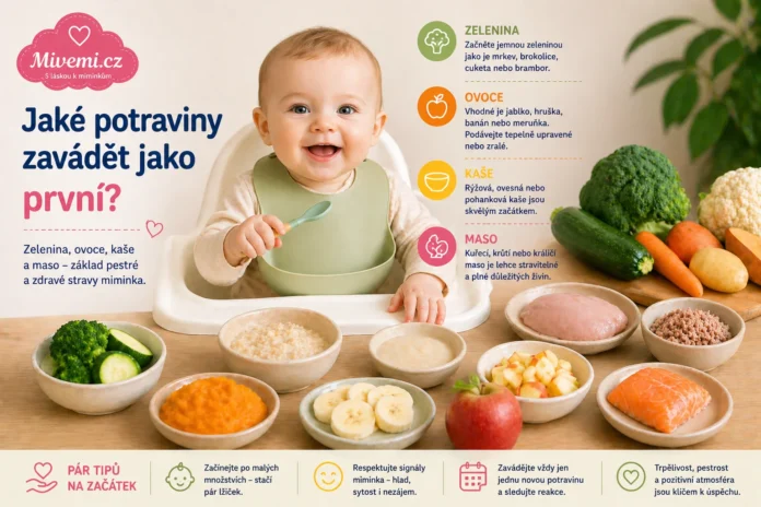 jake potraviny zavadet jako prvni u miminek Jaké potraviny zavádět jako první u miminek