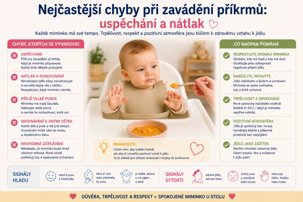 Nejčastější chyby při zavádění příkrmů u miminek