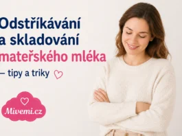 Odstříkávání a skladování mateřského mléka
