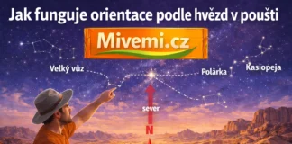 Orientace podle hvězd v poušti