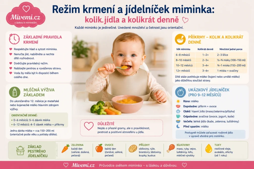 Režim krmení a jídelníček miminka