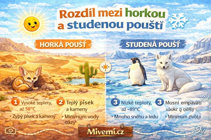 Rozdíl mezi horkou a studenou pouští