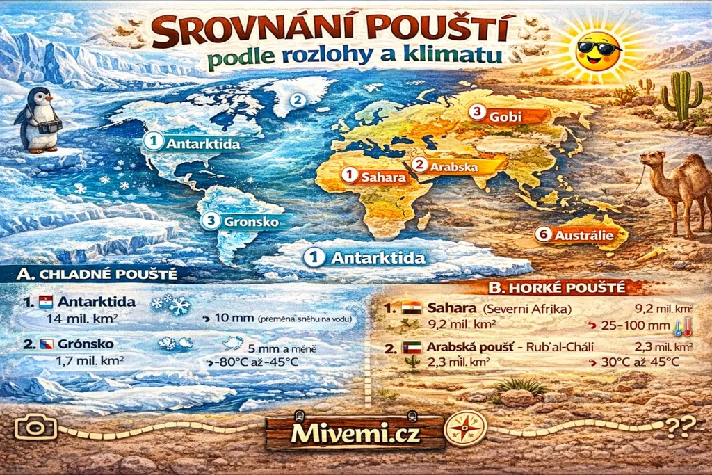 Srovnání pouští podle rozlohy a klimatu